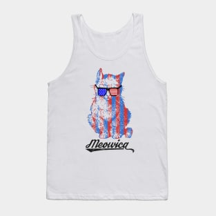 Meowica Patriot Cat - 4th of July T-Shirt Tank Top